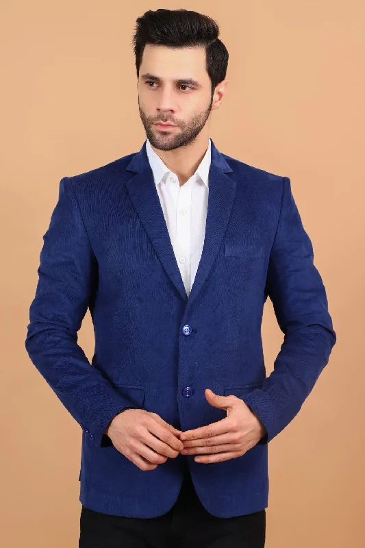 Casual Chic Looks Corduroy Cotton Blue 3 Blazer