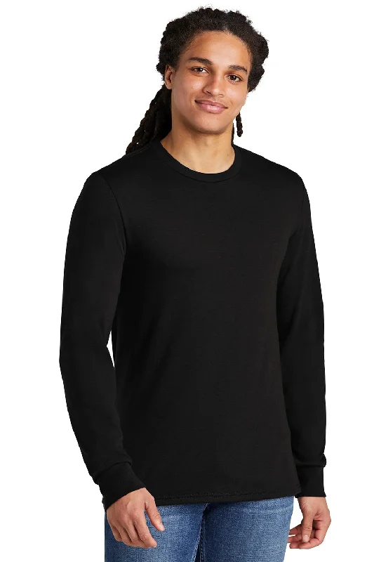Elegant And Noble District Mens Perfect Tri Long Sleeve Crewneck T-Shirt - Black