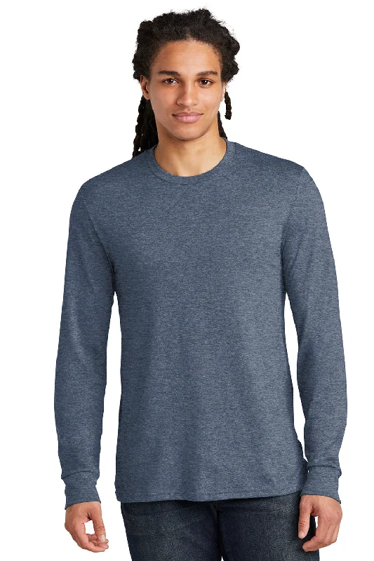 Cool Summer District Mens Perfect Tri Long Sleeve Crewneck T-Shirt - Navy Blue Frost
