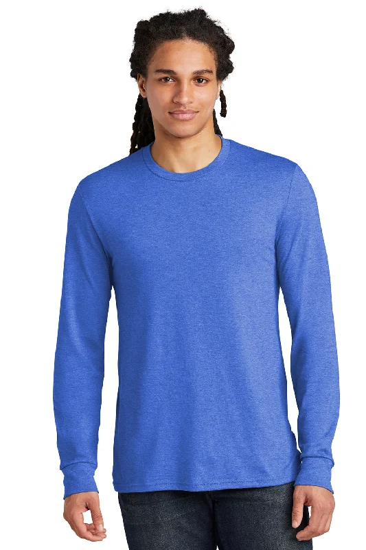 Casual And Versatile District Mens Perfect Tri Long Sleeve Crewneck T-Shirt - Royal Blue Frost Casual And Versatile District Mens Perfect Tri Long Sleeve Crewneck T-Shirt - Royal Blue Frost