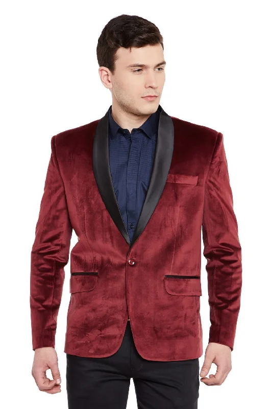 Fashionable Ease Dust Free Velvet Red Tuxedo