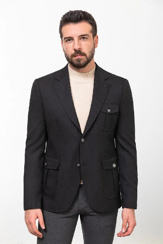 Soft Comfort Wear Bojoni Torretta Slim Fit Black Blazer
