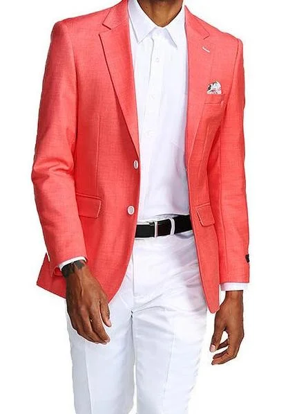 Chic Comfort Slim Fit Blazer 2 Button in Solid Deep Salmon