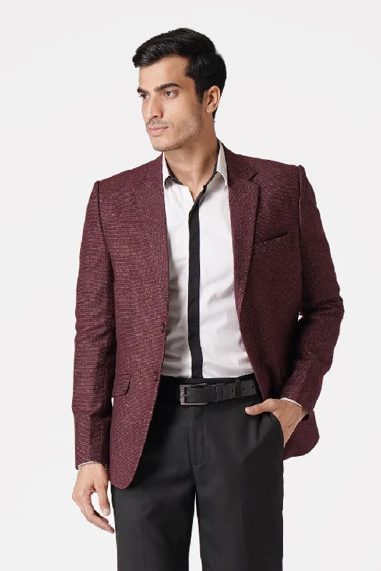 Summer Selection Tweed Maroon Blazer