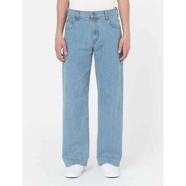 Urban Style Dickies Skateboarding Wingville Denim Pants Loose Fit Light Denim