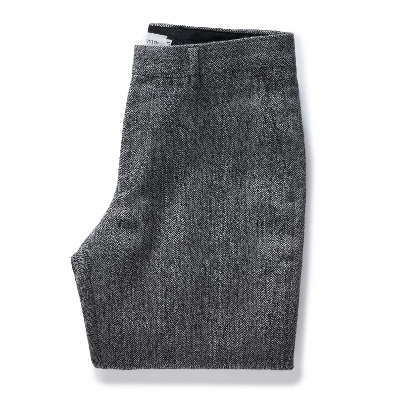 Relaxed Dresses The Stevens Trouser in Slate Herringbone Wool